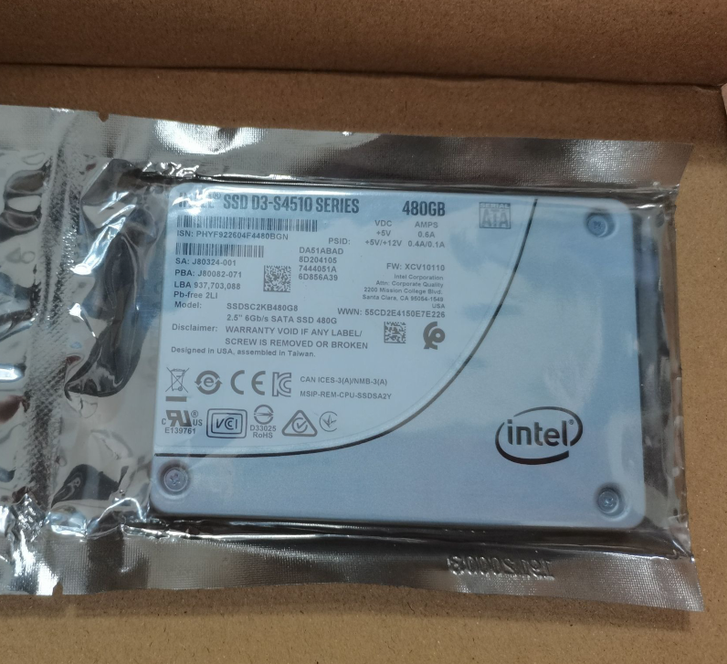 480 GB 2,5-Zoll-SATA3-Solid-State-Laufwerk Neue, originalverpackte Intel SSD D3-S4510-Serie SSDSC2KB