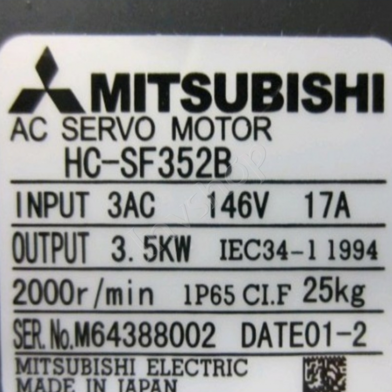 for Mitsubishi Used HC-SF352B servo motor 3.5KW 60 days warranty