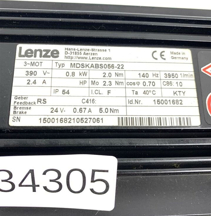 MDSKABS056-22 FOR LENZE Servo motor