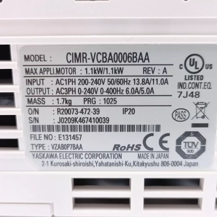 VCBA0006BAA Yaskawa frequency converter lvds Online One-stop Shopping