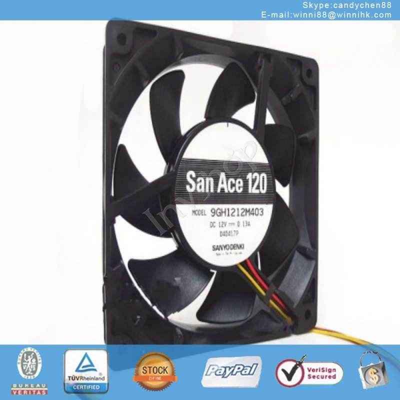 9GH1212M403 fan 12V 0.13A 12cm 120*120*25mm 3Pin--1pc