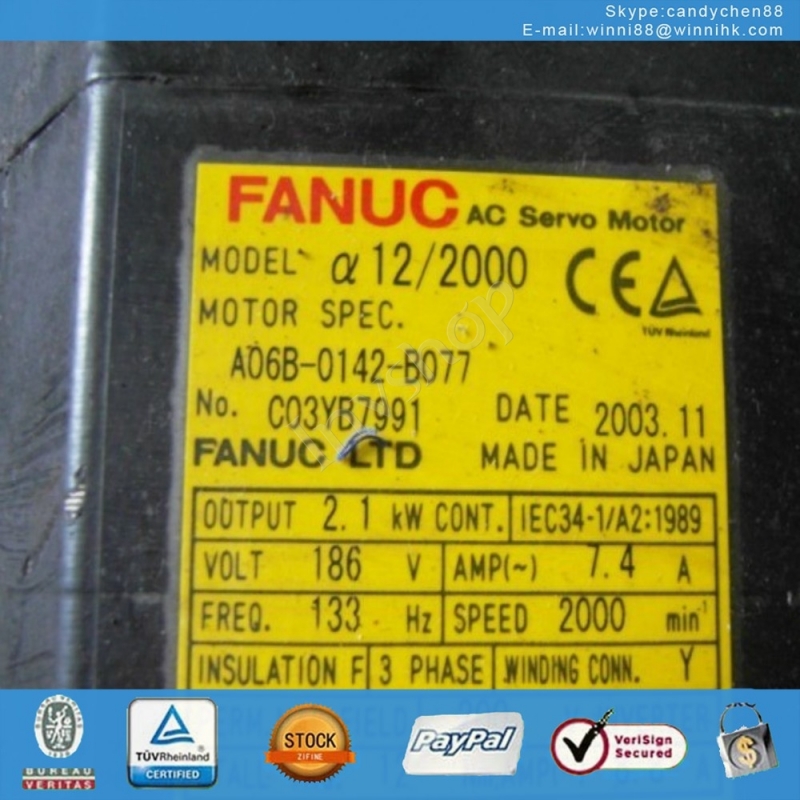 fanuc a06b-0142-b077 servomotor eingesetzt fÃ¼r 60 tage garantie