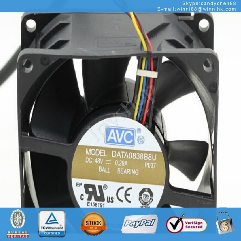 neue avc data0838b8u p001 fan dc48v 38mm 4pin 0.29a 80 * 80 *