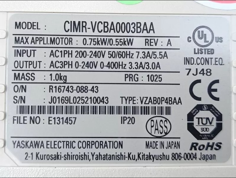 VCBA0003BAA Yaskawa frequency converter lvds Online One-stop Shopping