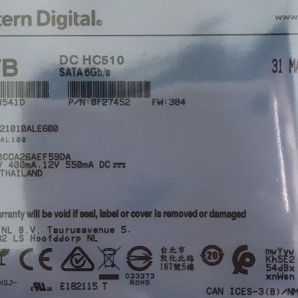 HUH721010ALE600 HGST 10TBHC510 Überwachung der Festplatte