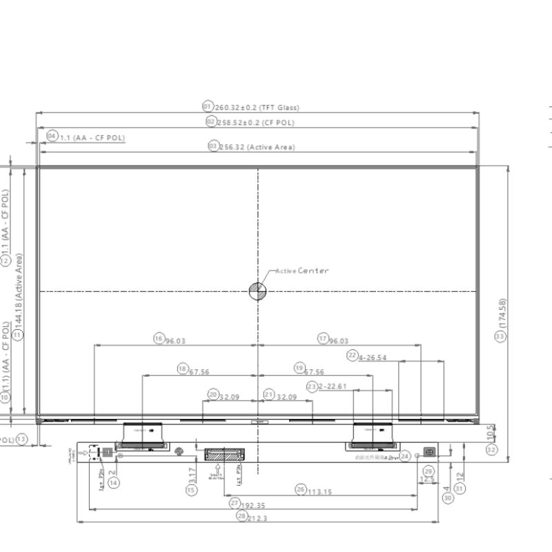 QV116FHB-N81-3D37 BOE 11.6inch 1920*1080 LCD DISPLAY