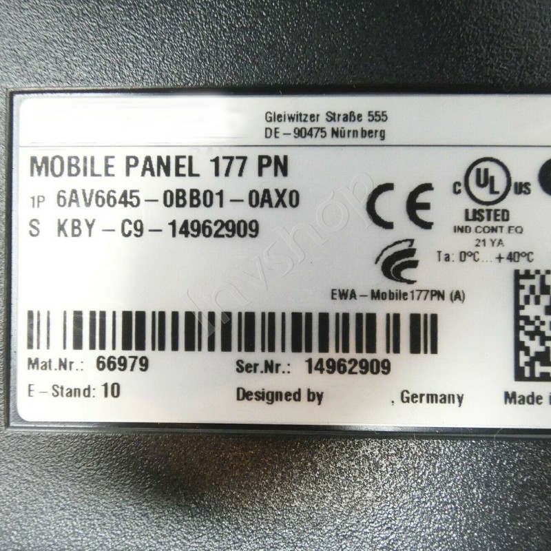 6AV6645 -0BB01 -0AX0 Siemens LCD SCCREEN FÜR MOBILE PANEL 177 PN