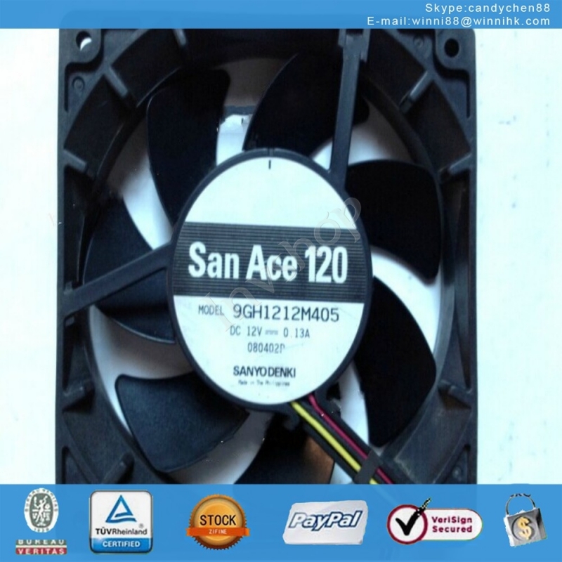 9GH1212M405 fan 12V 0.13A 12cm 120*120*25mm 3Pin--1pc