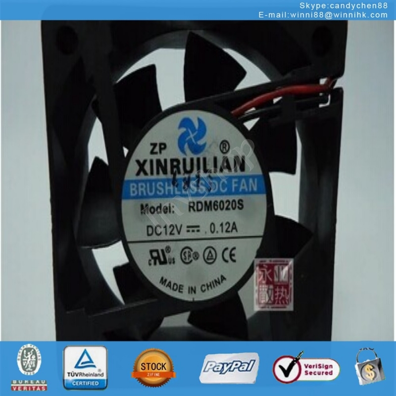 XINRUILIAN RDM6020S Fan DC12V 0.12A 60*60*20mm 2Pin