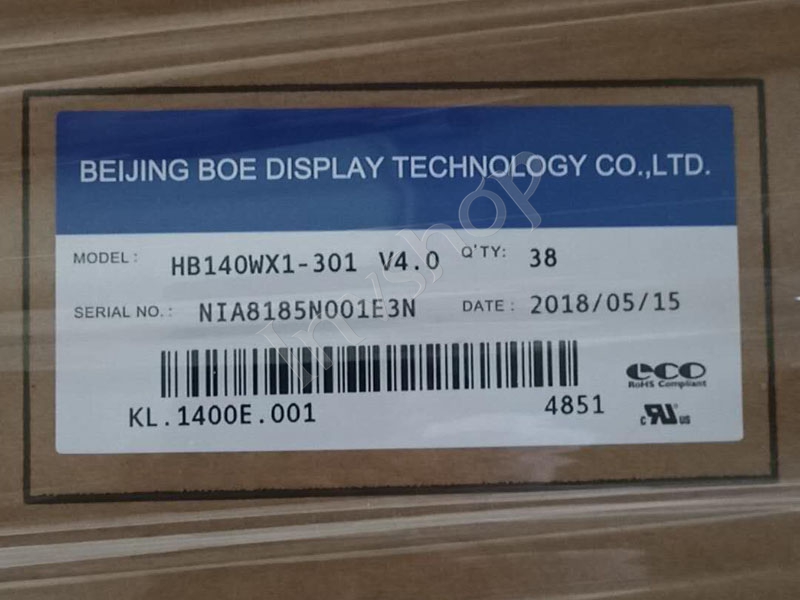 HB140WX1-301 14.0 inch 1366*768 LCD PANEL NEW AND ORIGINAL PACKED