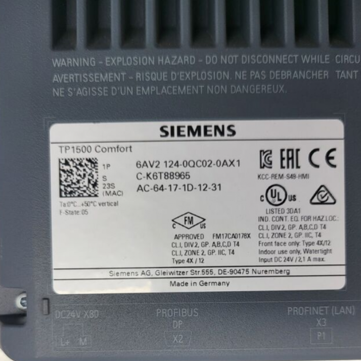 LCD Simatic Siemens TP-1500 Comfort