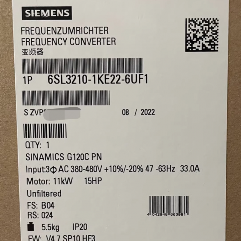 6SL3210-1KE22-6UF1 Siemens frequency converter