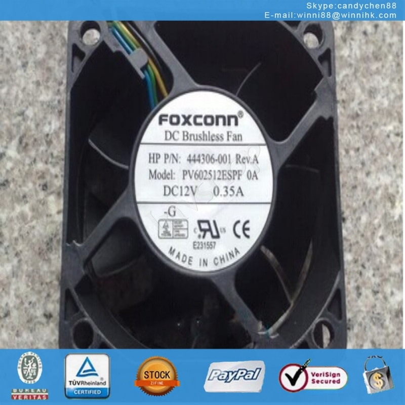 PV602512ESPF Fan HP 444306-001 0.35A 4Pin 60*60*25mm