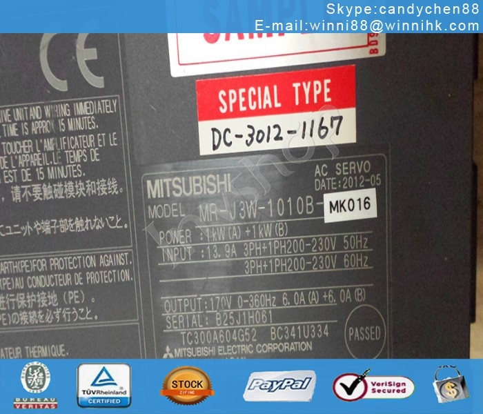 Used MR-J3W-1010B-MK016 Mitsubishi 1PC