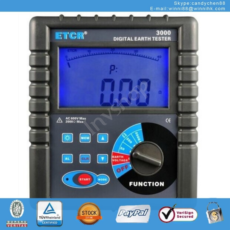 ETCR3000 Digital Ground Earth Resistance Tester Meter