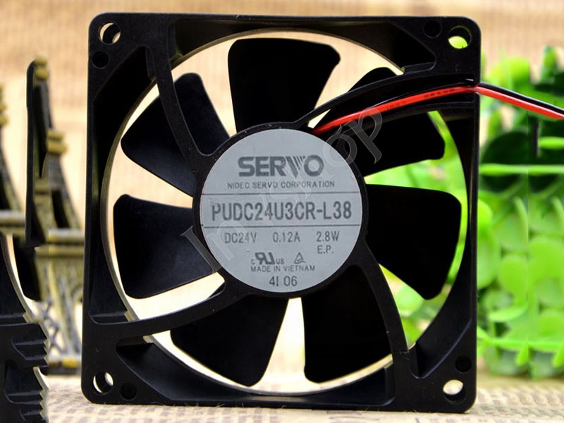 PUDC24U3CR-L38 24V 0.12A 2.8W 8025 8CM Fan