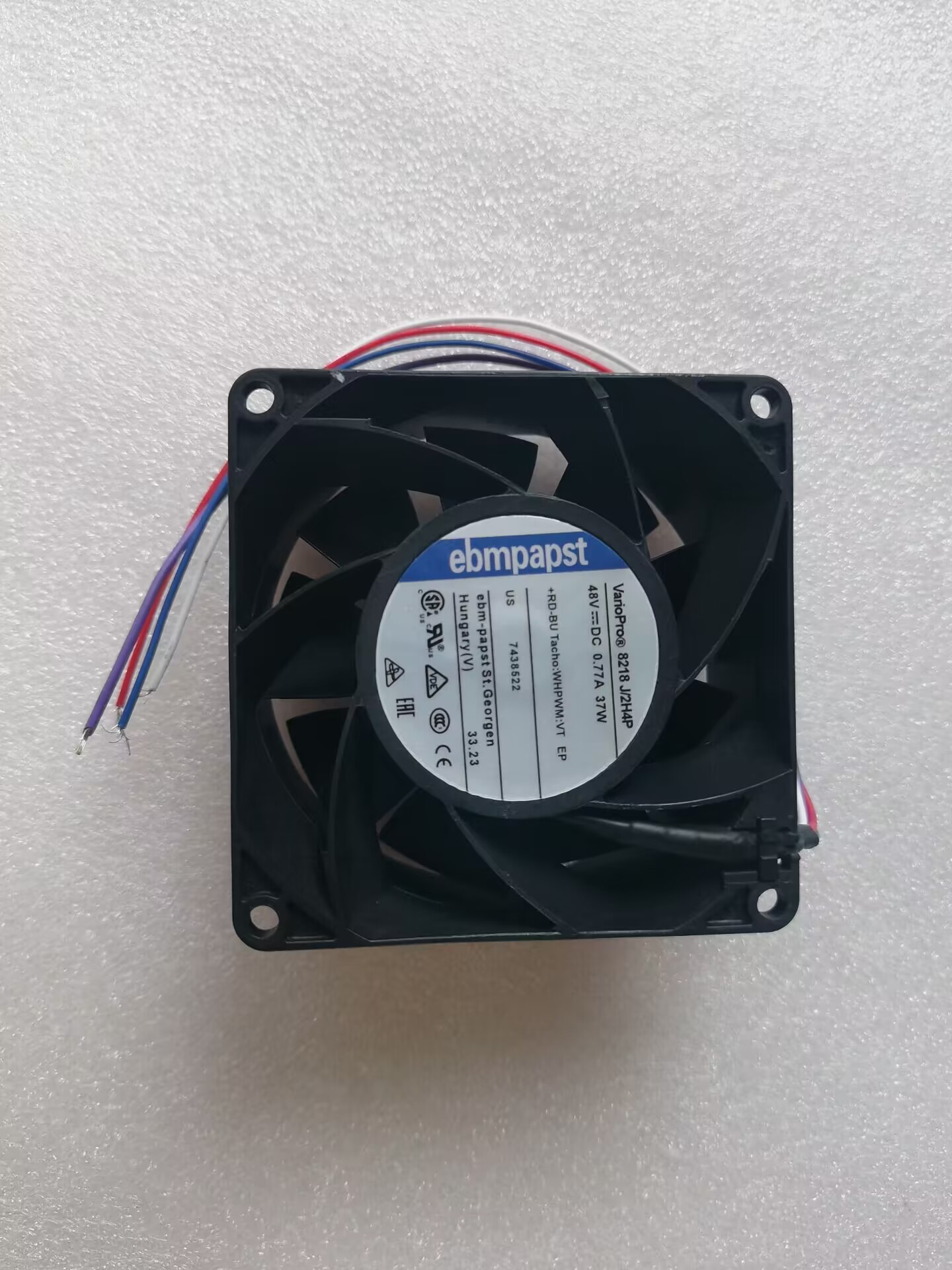 ebmpapst 8218J/2H4P 48V 0.77A 37W 8038 DC cooling fan