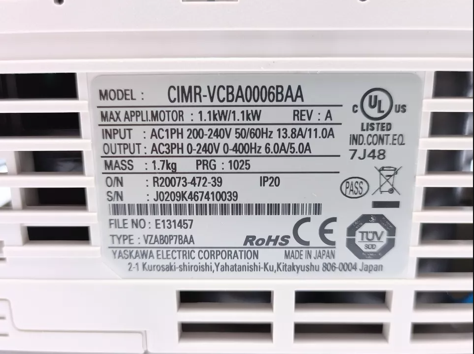 VCBA0006BAA Yaskawa frequency converter lvds Online One-stop Shopping