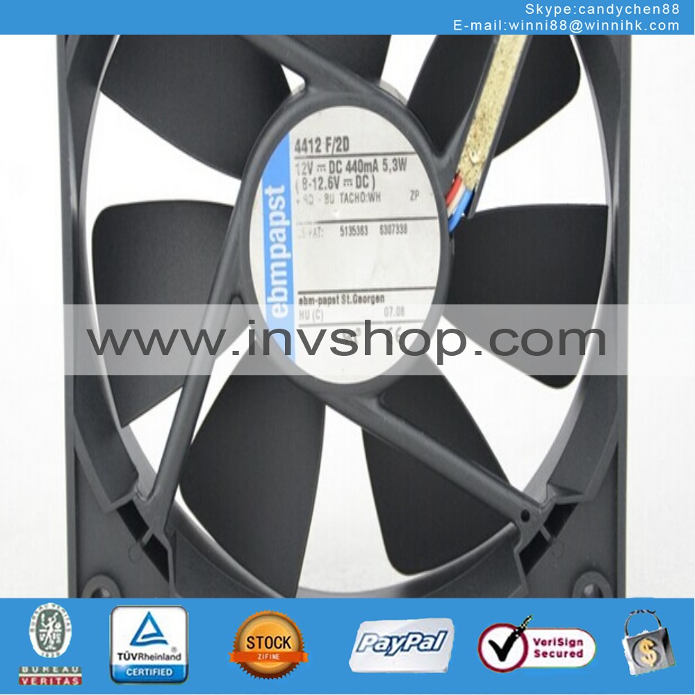 new EBMPAPST 4412F/2D fan 12CM 12V 5.3W 3pin