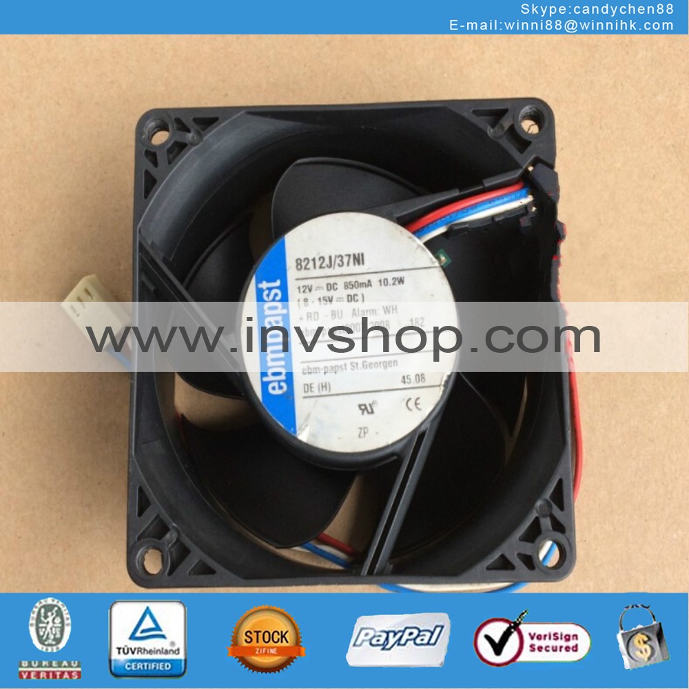 new Ebmpapst 8212J/37NI fan 80*80*38mm 12V 10.2W 850ma 3pin