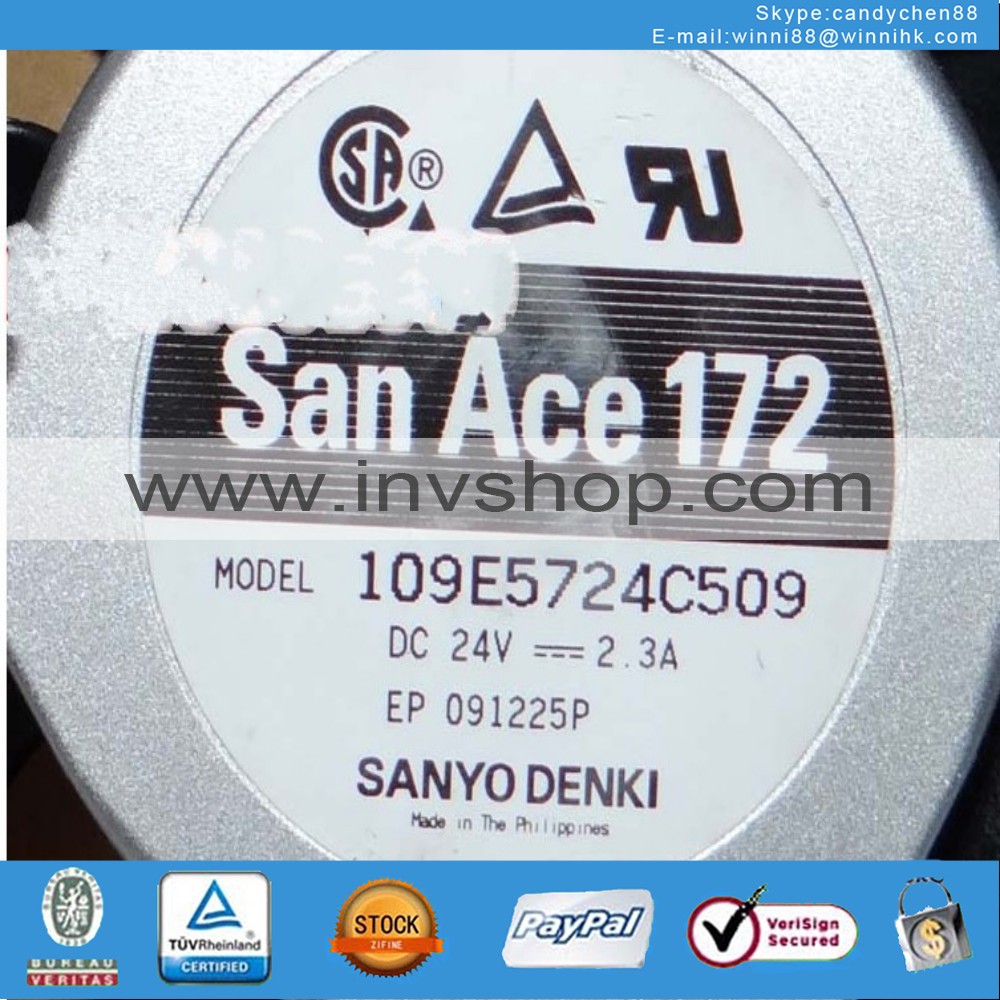 new SANYO 109E5724C509 fan DC24V 2.3A 172*150*51mm 2pin