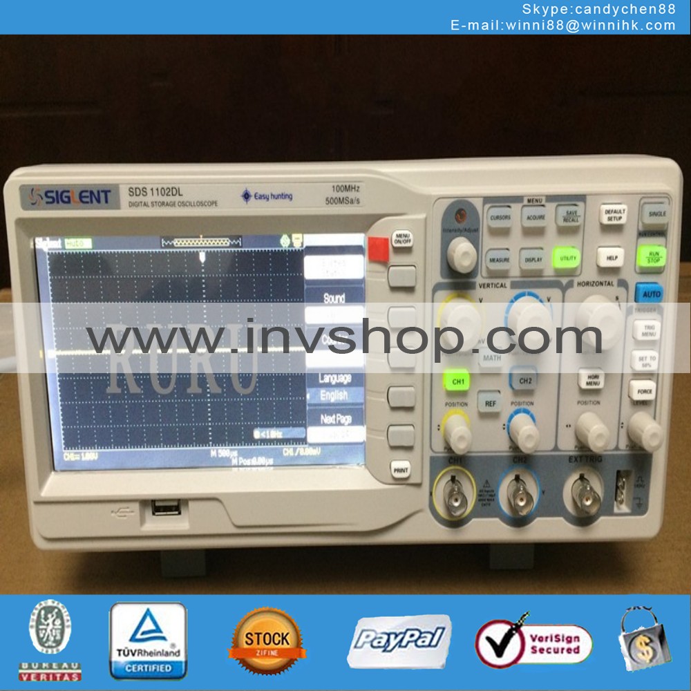 New Siglent 100MHz SDS1102DL Digital Storage Oscilloscope