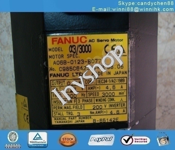 FanucÂ ServoÂ MotorÂ A06B-0123-B077