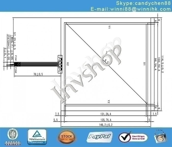 NEW TTW4065031 6.5''Display glass For Touch Screen