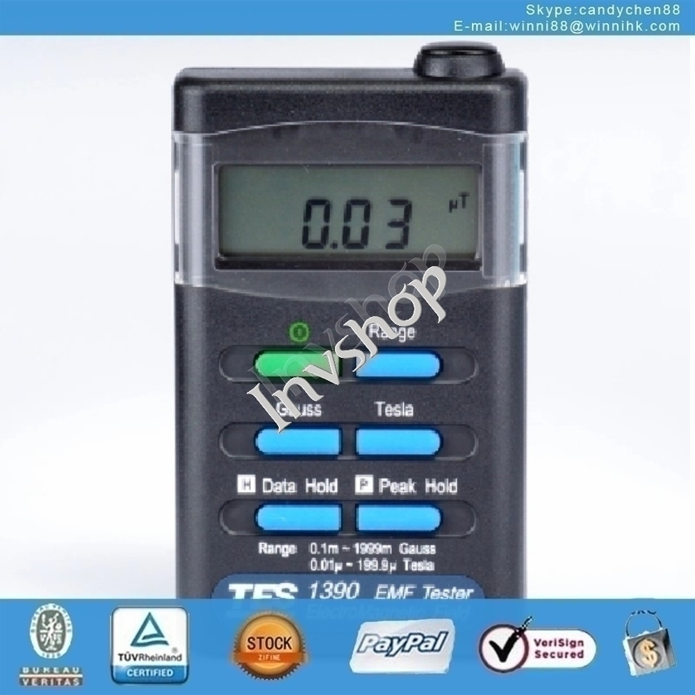 new TES1390 EMF Tester Gauss Electromagnetic Field Meter