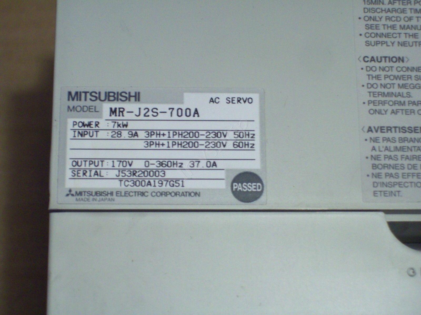 AC MR-J2S-700A MITSUBISHI SERVO DRIVE