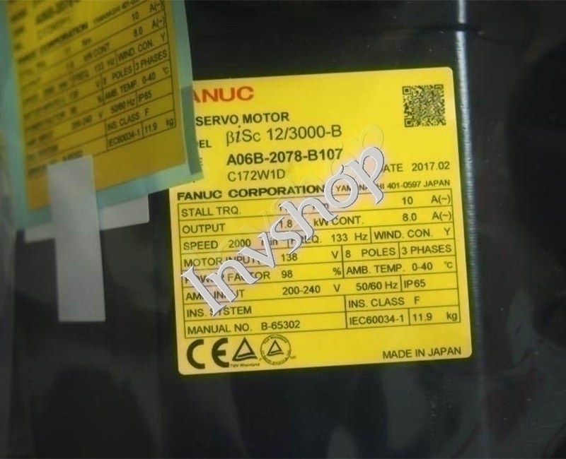 A06B-2078-B107 Fanuc AC Servo motor