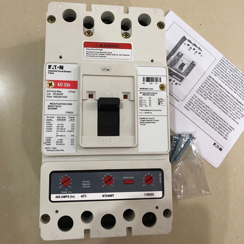 NEW Eaton Cutler-Hammer KD35K KD 35K Circuit Breaker 400 Amp 3 Pole KD3400F