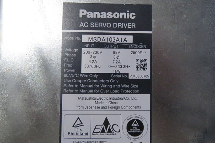 Panasonic MSDA103A1A servo driver